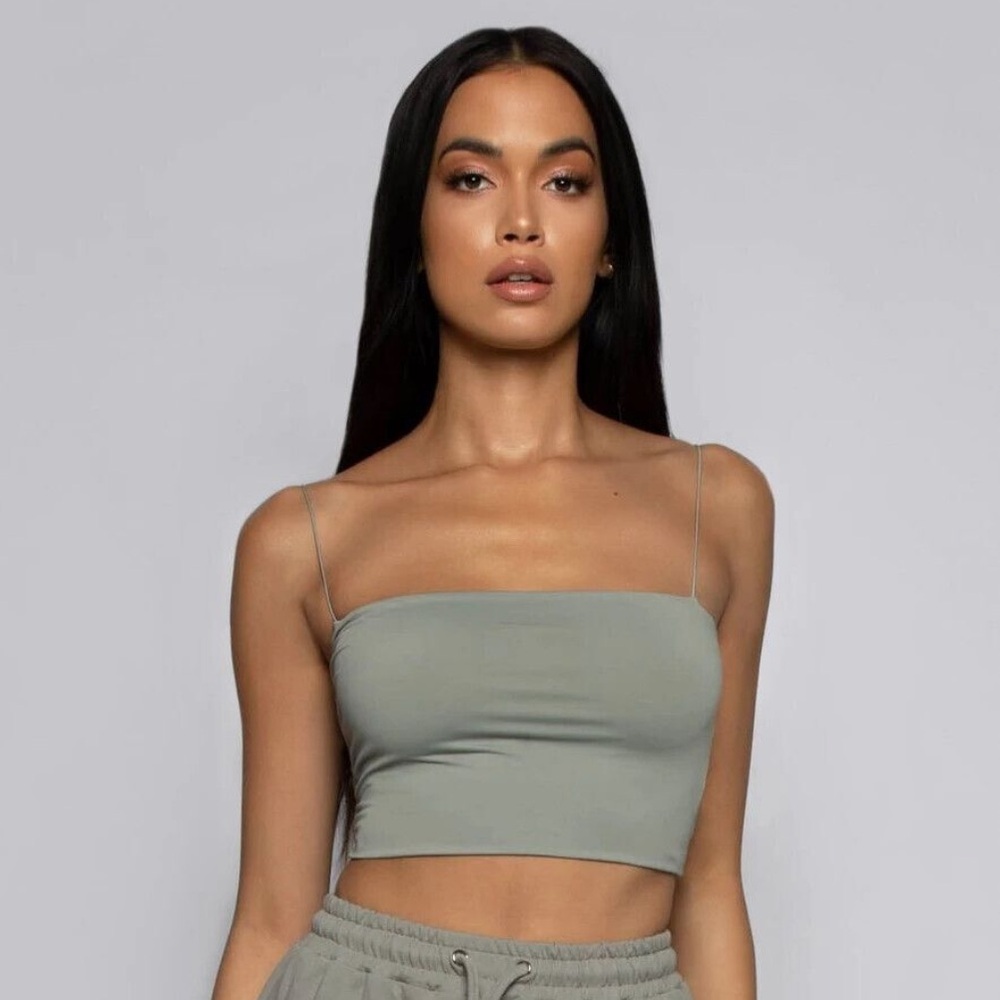 Meshki Yvonne Crop Top Sage Green